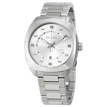 Gucci GG2570 YA142308 Men's Silver Logo Dial Watch