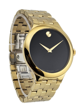 Movado Veturi 0607417 Men's Black Dial Gold Bracelet Watch
