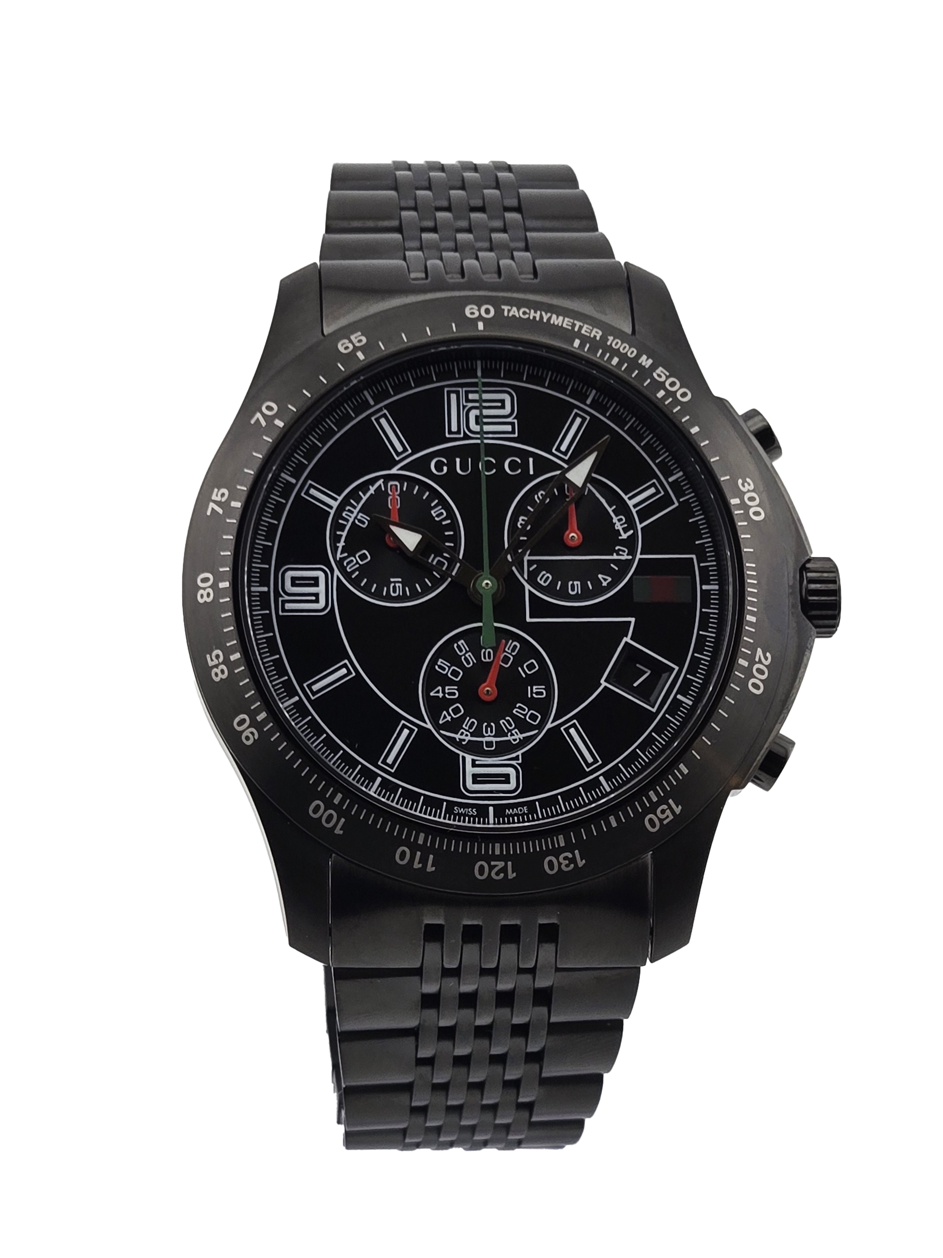 Gucci G-Timeless YA126217 Men's Chronograph Black Steel Watch Gucci G-Timeless YA126217 Men's Chronograph Black Steel Watch
