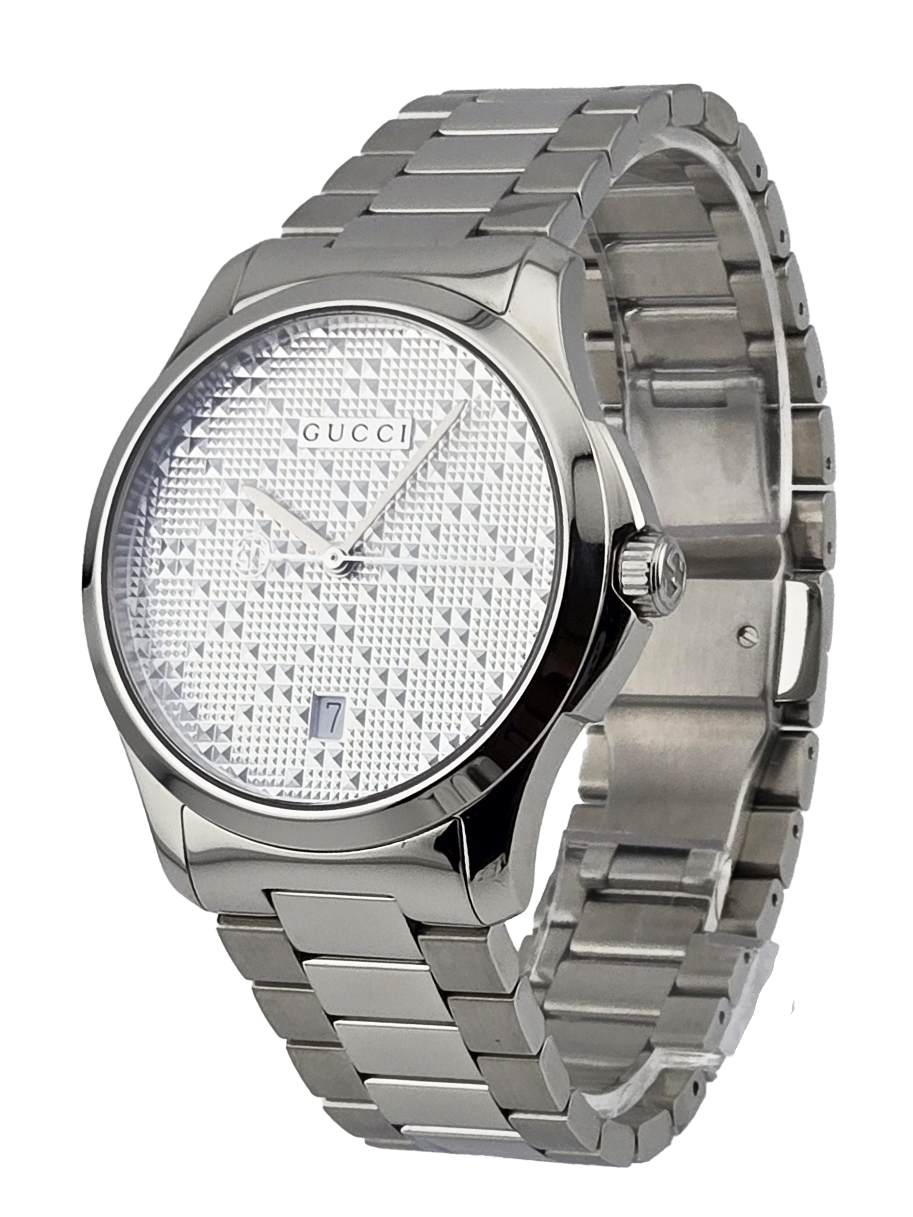 Gucci G-Timeless YA126459 Men's Silver Dial Stainless Steel Watch Gucci G-Timeless YA126459 Men's Silver Dial Stainless Steel Watch