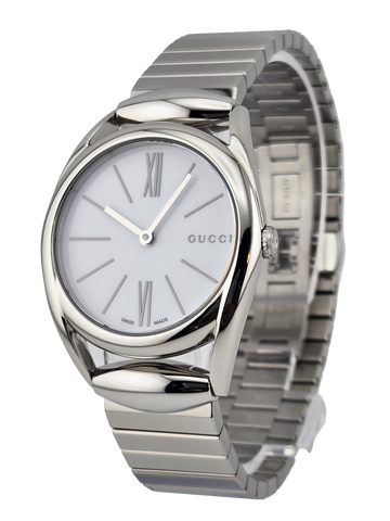 Gucci Horsebit YA140505 Women's White Dial Stainless Steel Watch