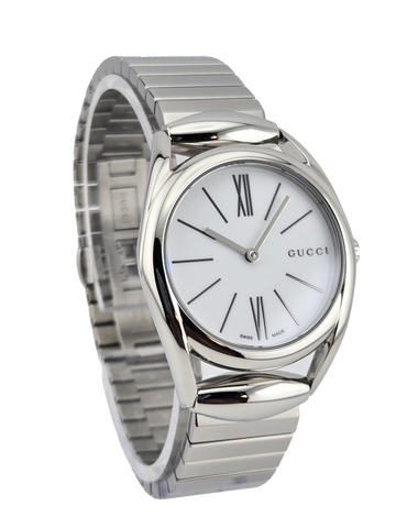 Gucci Horsebit YA140505 Women's White Dial Stainless Steel Watch