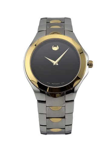Movado Luno Sport 0606906 Men’s Black Dial  Two Tone Watch