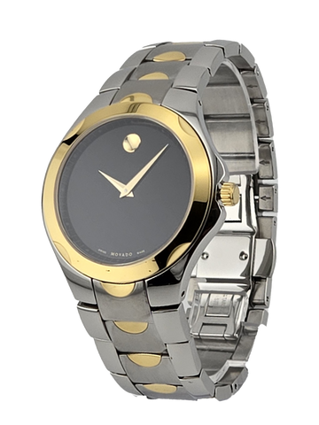 Movado Luno Sport 0606906 Men’s Black Dial  Two Tone Watch