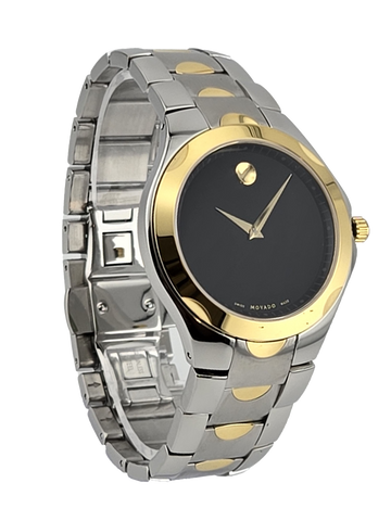 Movado Luno Sport 0606906 Men’s Black Dial  Two Tone Watch
