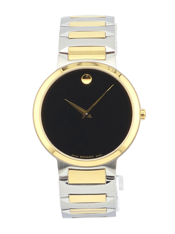 Movado Temo 0607293 Men's Black Dial Two Tone Swiss Watch