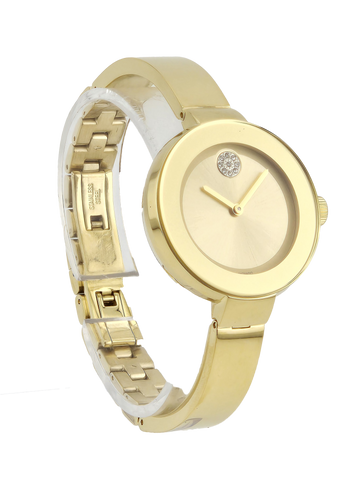 Movado Bold 3600201 Women's Gold Dial Stainless Steel Bangle Watch