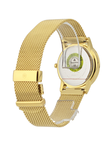 Movado Museum 0607647 Women's Black Dial Gold Mesh Bracelet Watch