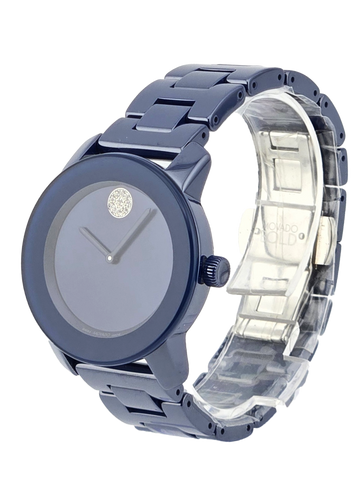 Movado Bold Evolution 3600805 Women's Blue Dial Ceramic Bracelet Watch