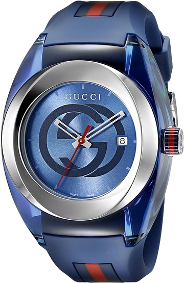 Gucci Sync XXL YA137104 Men's Blue Rubber Band Watch