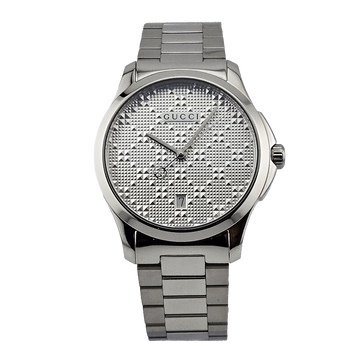 Gucci G-Timeless YA126459 Men's Silver Dial Stainless Steel Watch