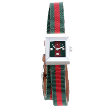 Gucci G-Frame YA128528 Women's Green and Red Dial Watch