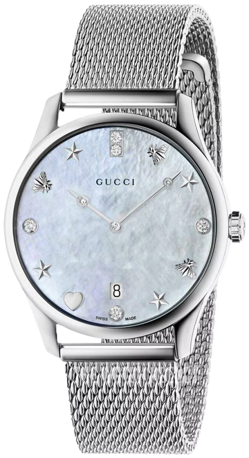 Gucci G-Timeless YA1264094 Women's MOP Diamond Dial Watch