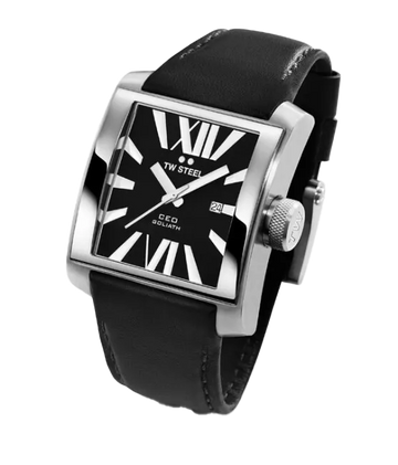 TW Steel CEO Goliath CE3005 Men’s Black Dial Leather Strap Watch