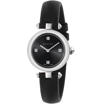 Gucci Diamantissima YA141506 Women's Black Leather Band Watch